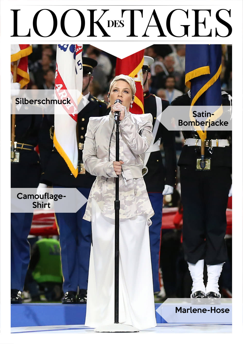 Pink sang beim Super Bowl die amerikanische Nationalhymne. (Bild: Reuters)