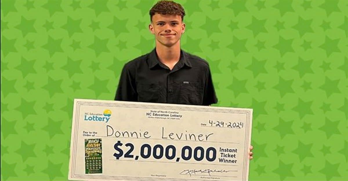 Donnie Leviner, 18, won $2m on the  lottery in North Carolina (NCEL)