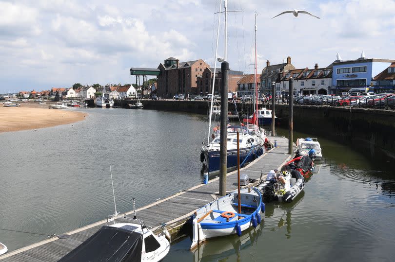 The harbour at Wells-next-the-Sea looks out over the town