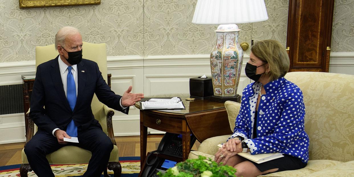 Joe Biden Shelley Moore Capito in Oval Office White House