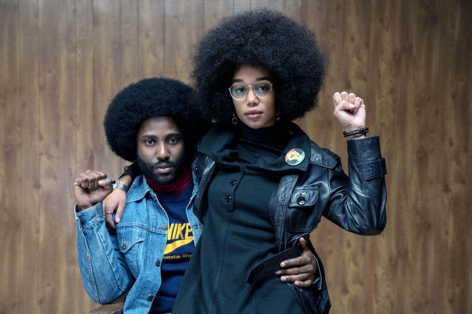 John David Washington and Laura Harrier in Spike Lee’s <em>BlacKkKlansman</em> (Photo: David Lee / Focus Features /Courtesy Everett Collection<span>)</span>