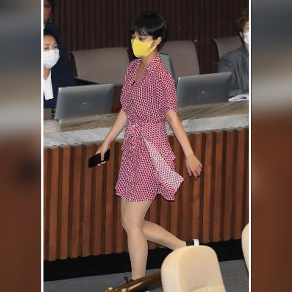 Ryu Ho-jeong's choice of attire drew criticism online. Source: Yonchap