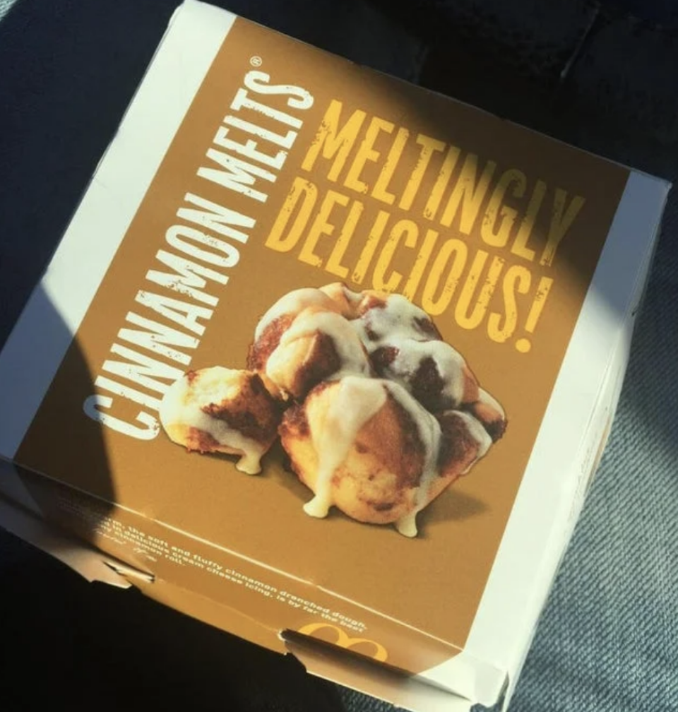 A pack of Cinnamon Melts, "meltingly delicious!"
