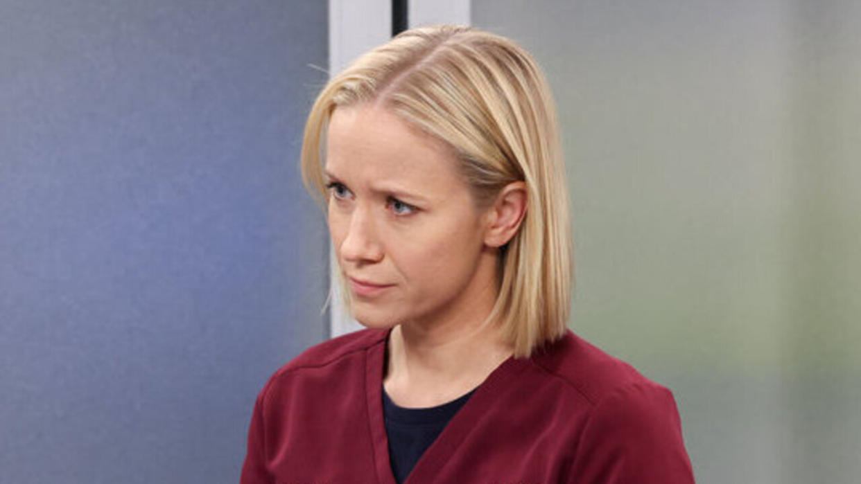  Hannah looking concerned on Chicago Med Season 8 