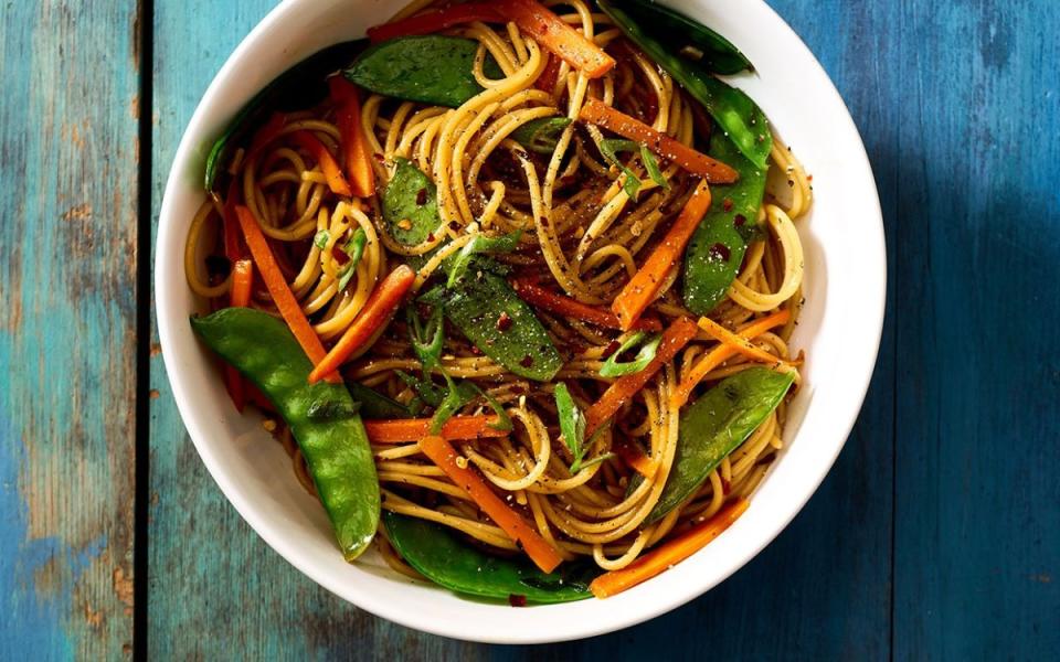 <p>Callie Blount</p><p>If your family loves Chinese food, this Quick Vegetable Lo Mein is a great weeknight meal or side.</p><p><strong>Get the recipe:</strong> <a href="https://parade.com/842108/kristamarshall/quick-vegetable-lo-mein/" rel="nofollow noopener" target="_blank" data-ylk="slk:Quick Vegetable Lo Mein;elm:context_link;itc:0;sec:content-canvas" class="link "><strong>Quick Vegetable Lo Mein</strong></a></p>