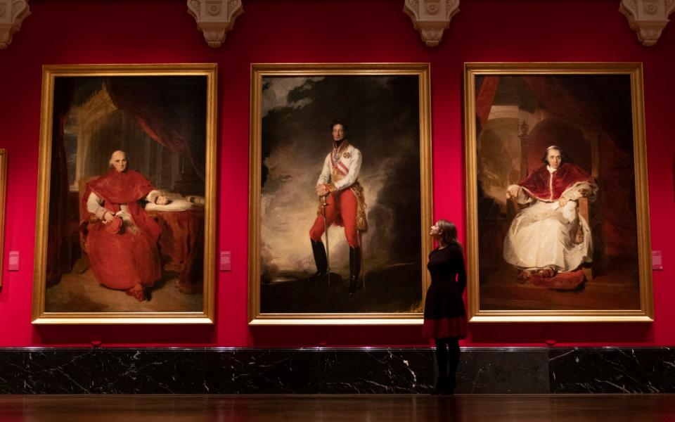 Lawrence's portraits of Pius VII (right), Charles, Archduke of Austria, and Ercole, Cardinal Consalvi - Geoff Pugh