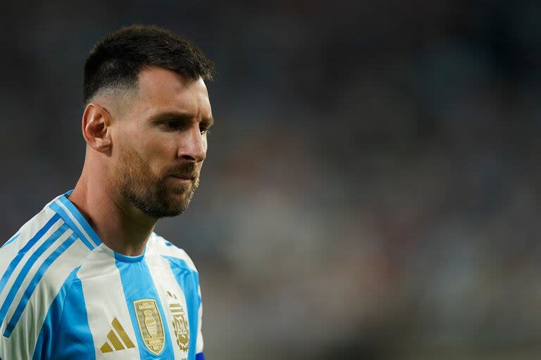 Lionel Messi durante el partido que disputan las selecciones de Chile y Argentina, por la Copa América 2024 en el MetLife Stadium, New Jersey, el 25 de junio de 2024.