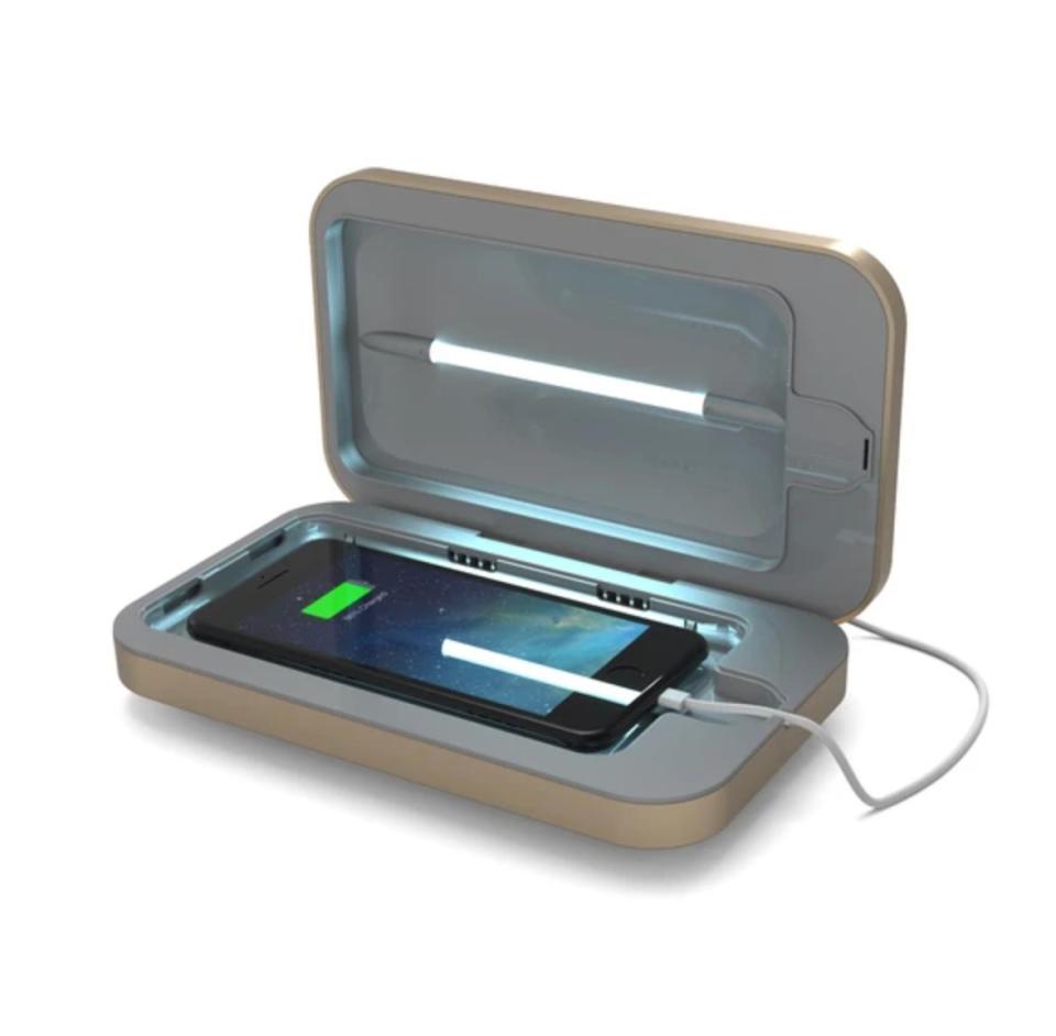 Phone Soap supposedly kills most of the germs on your phone or any other items that fit in its chamber. We ask the experts <a href="https://www.huffpost.com/entry/phonesoap-review-does-it-work_l_5e62c0bfc5b68d6164544fed" target="_blank" rel="noopener noreferrer">if this technology actually works</a>, and tested it for ourselves. Find it for $80 at <a href="https://fave.co/38shxbu" target="_blank" rel="noopener noreferrer">PhoneSoap</a>.