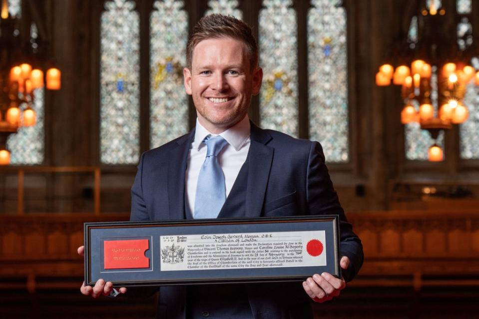 Eoin Morgan became a freeman in the City of London last month  (PA)