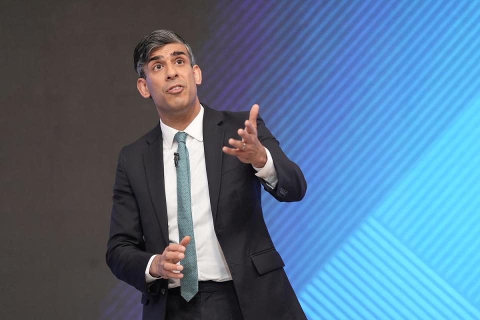 Prime minister Rishi Sunak tried to win over the audience on Sky News on Wednesday evening (Stefan Rousseau/PA Wire)