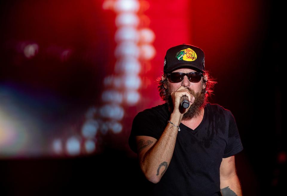 Country singer-songwriter Chris Janson performed on the Texas Roadhouse concert stage at the 2023 Kentucky State Fair on Thursday evening. Aug. 17, 2023