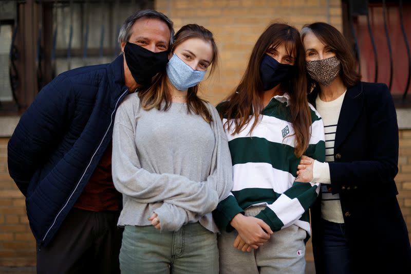 Maree Johnson-Baruch, a Broadway performer, poses with her family in New York City