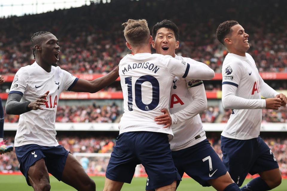 Fearless: Tottenham twice hit back through Heung-min Son to draw against rivals Arsenal (Getty Images)