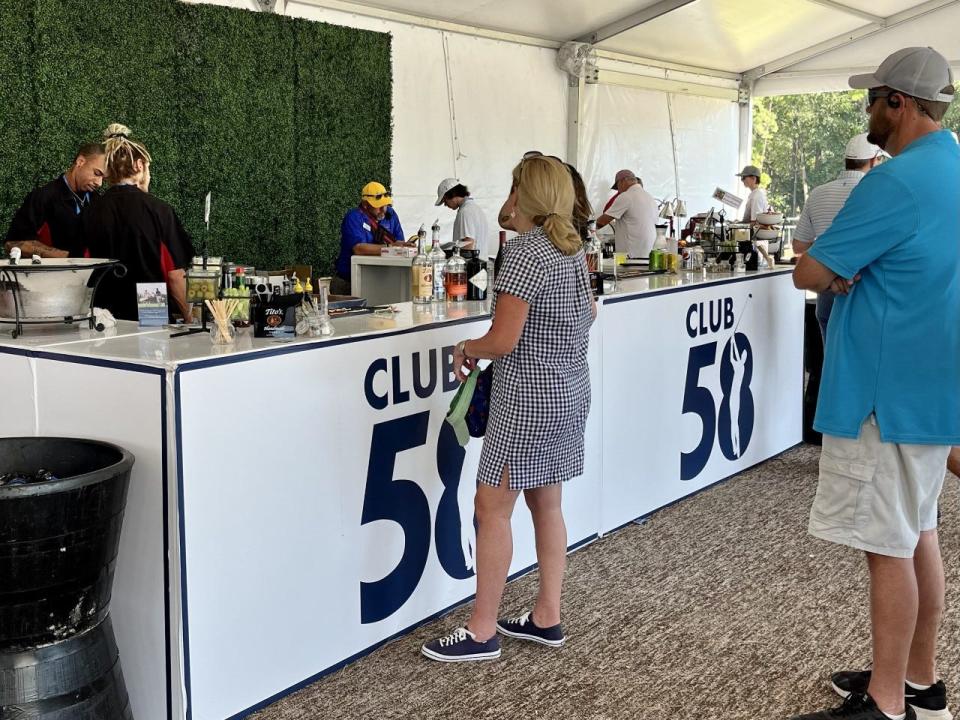 Club 58, an homage to Jim Furyk's PGA Tour record score, is an all-inclusive hospitality area at the Constellation Furyk & Friends.