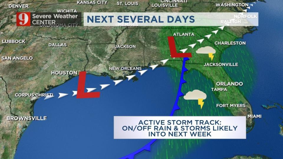 Chief Meteorologist Tom Terry said that one after another, a series of upper-level systems have rain and storms will be back in our forecast.