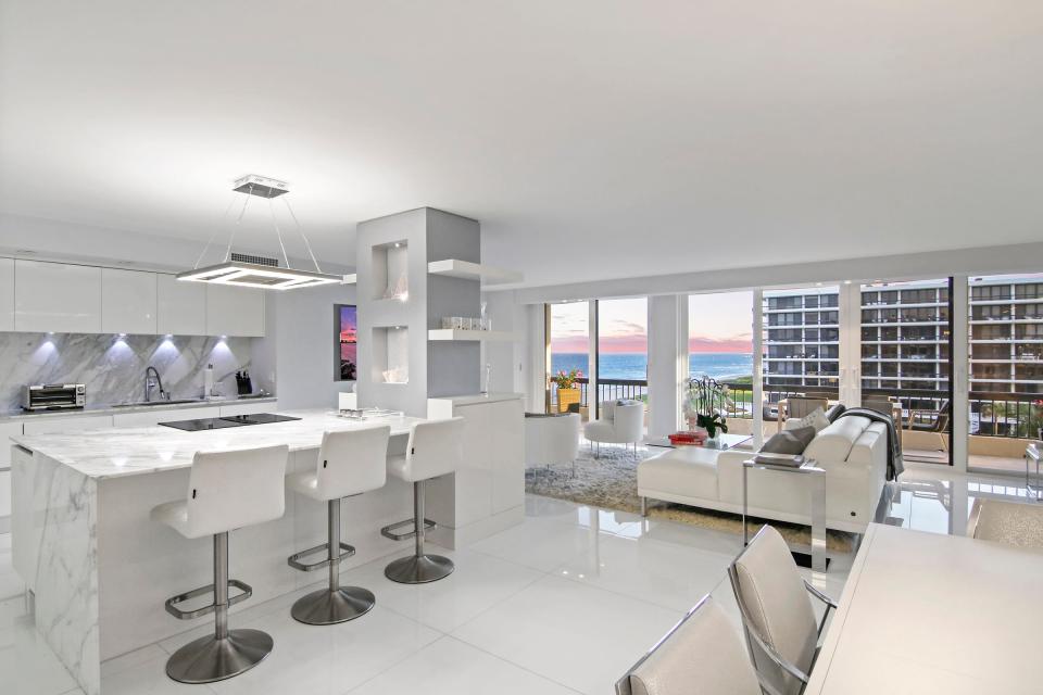 The sleek condo had already been renovated when Pamela Morgan and husband Michael Trokel bought it in 2021.