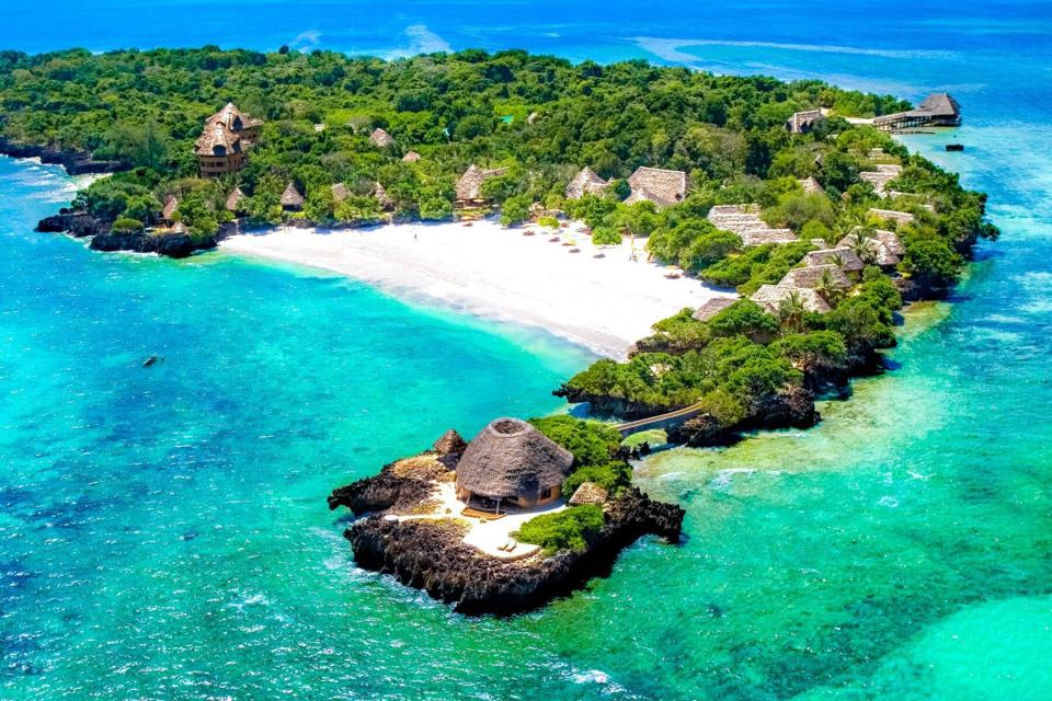 Aerial view of the The Sands At Chale Island in Kenya