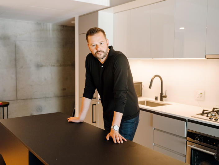 California State Assemblyman Matt Haney in his rental apartment near downtown San Francisco on July 14, 2023. (Aaron Wojack/The New York Times)