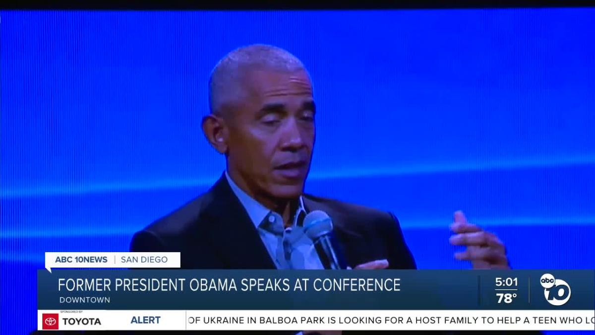 Former President Obama speaks at L'ATTITUDE conference downtown