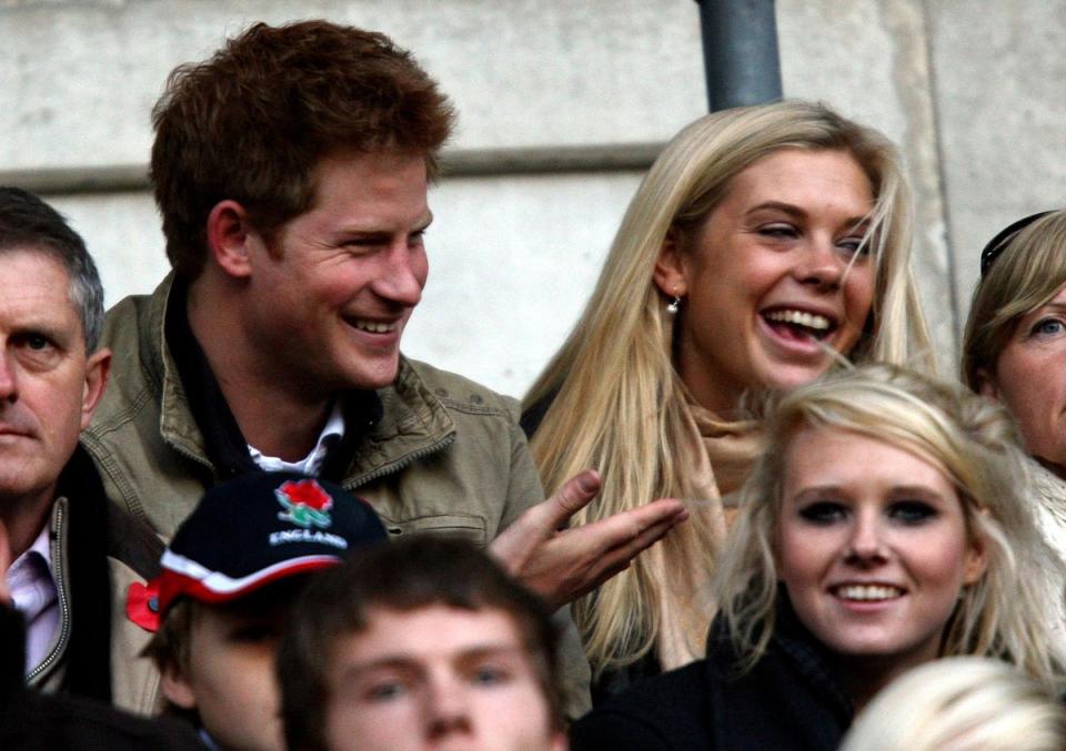 Prince Harry and Chelsy Davy watching rugby at Twickenham (PA)