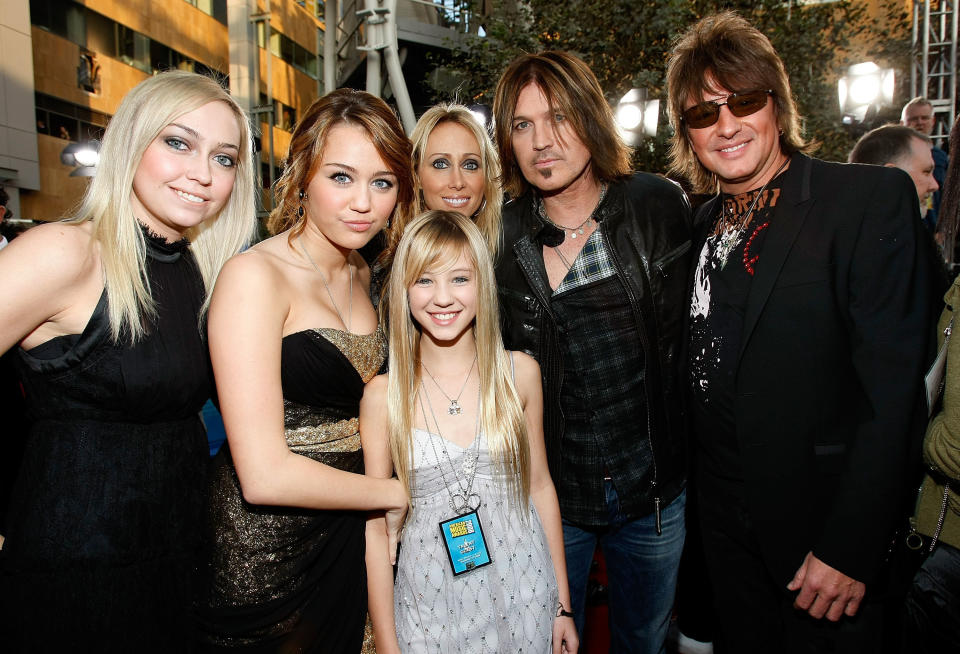 Billy Ray Cyrus married Tish Cyrus in 1993 and had three kids: Miley, Braison and Noah. Cyrus also adopted Tish's two young kids, Brandi and Trace, from a previous relationship.  Pictured from left to right: Brandi, Miley, Tish and Billy Ray Cyrus.
