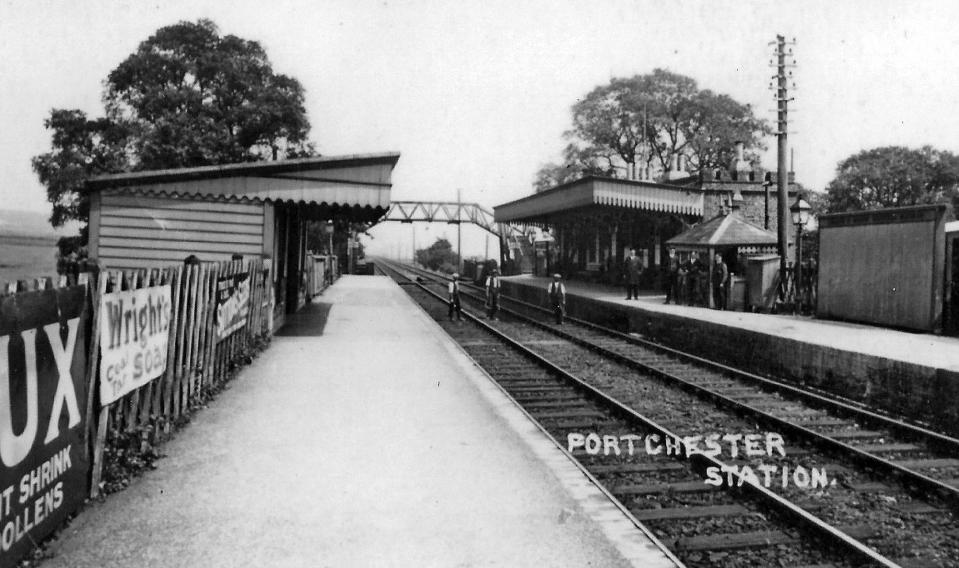 Portchester railway station in pre-electric days.Looking a little ramshackle is a pre-war Portchester railway station. Wrights coal tar soap and Lux washing soap adverts are on view. Picture: Barry Cox collection.