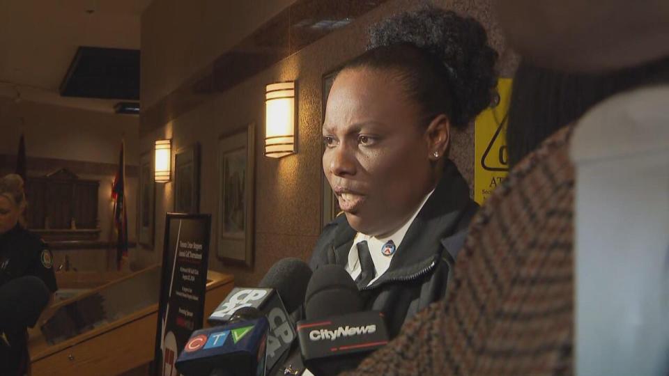 Insp. Stacy Clarke wouldn't rule out appealing her 24-month demotion from superintendent to reporters. 