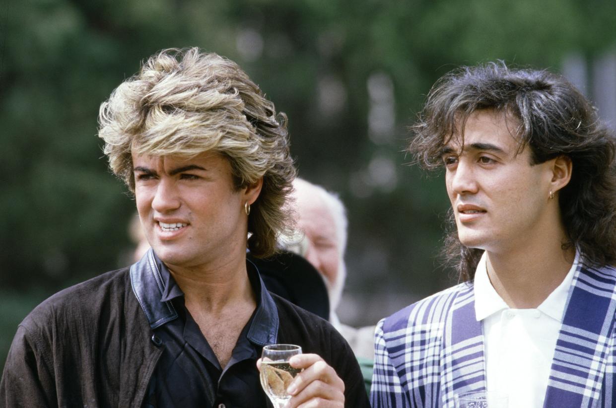 British pop group Wham pictured on their 10-day visit to China, April 1985. George Michael and Andrew Ridgeley  during the historic trip.