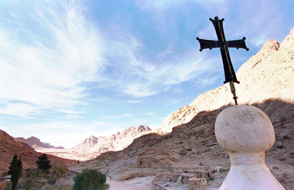 The Greek Orthodox Monastery of St. Catherine on the Sinai Peninsula, some 240 miles from Cairo, Egypt. <a href="https://newsroom.ap.org/detail/MideastEgypt/87b5a64207a44d2387e138560a49a504/photo?Query=mount%20sinai&mediaType=photo&sortBy=&dateRange=Anytime&totalCount=563&currentItemNo=11&vs=true" rel="nofollow noopener" target="_blank" data-ylk="slk:AP Photo/Enric Marti, File;elm:context_link;itc:0;sec:content-canvas" class="link ">AP Photo/Enric Marti, File</a>