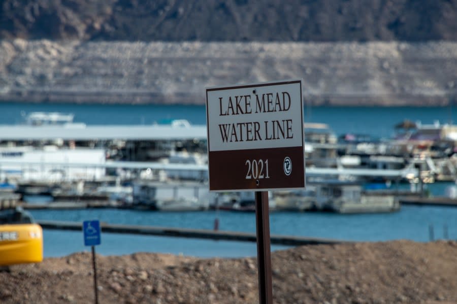 Lake Mead. Feb. 5, 2023 (Photo: Duncan Phenix – KLAS)