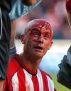 Southampton's Chris Marsden does his best Terry Butcher impression - Robin Jones (Digital South)