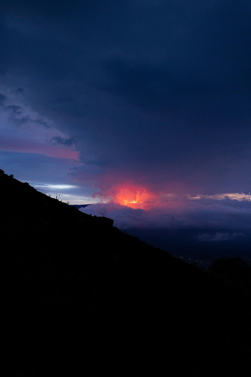 An image of Hawaii's Mauna Loa volcano erupting