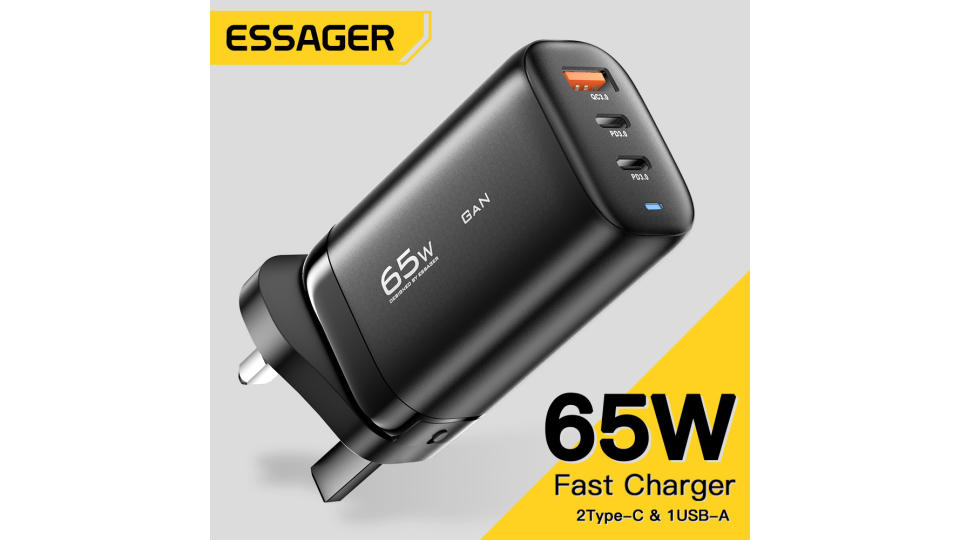 Essager 65W UK Plug GaN Charger Quick Charge Type C. (Photo: Shopee SG)