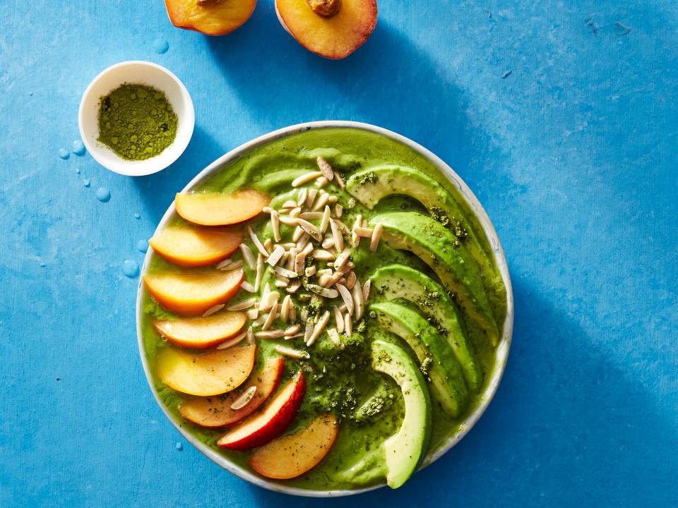 Peaches and Green Smoothie  Bowl