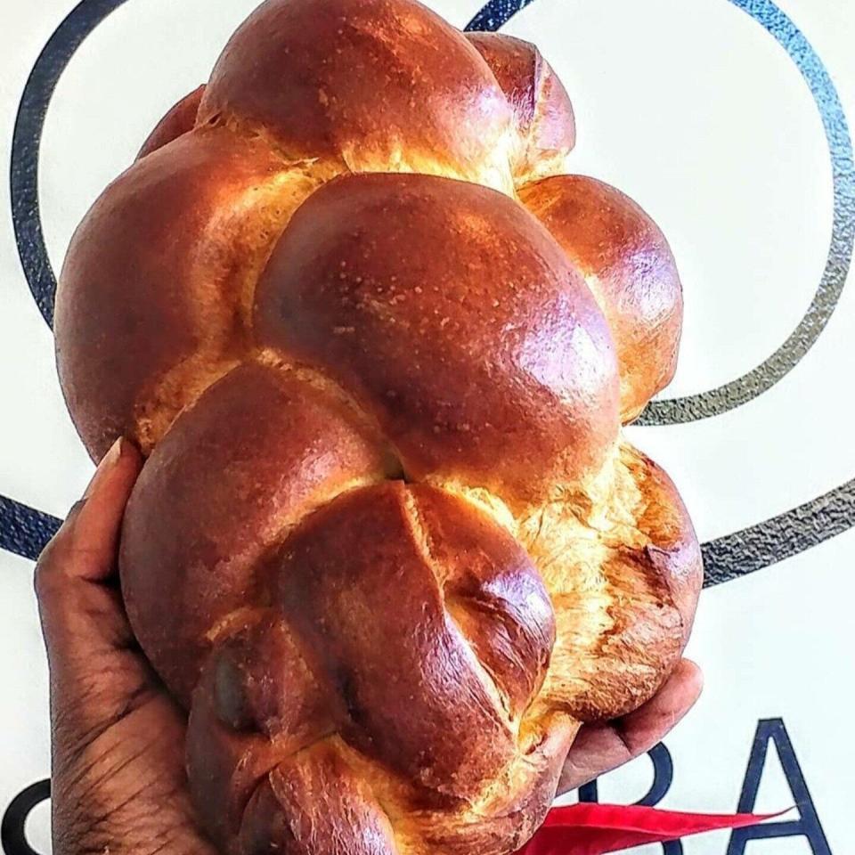 A loaf of challah from Jax Bread Co.