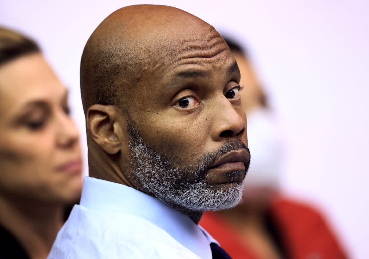 File. Lamar Johnson listens to testimony during the third day of his wrongful conviction hearing in St. Louis, 14 December 2022. A Missouri judge on Tuesday, 14 February 2023, overturned the conviction of Johnson, a man who has served nearly 28 years of a life sentence for a killing that he has always said he did not commit (via AP)