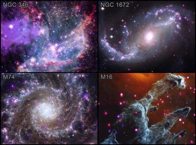 colorful spiral galaxies