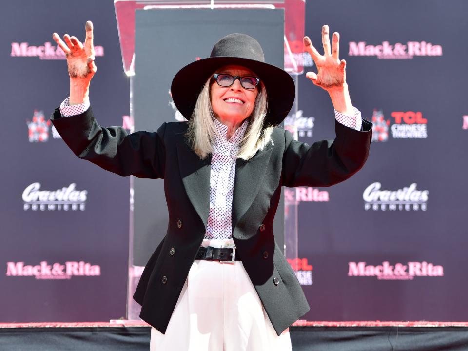 Diane Keaton attends the Handprint and Footprint in Cement Ceremony on August 11, 2022.