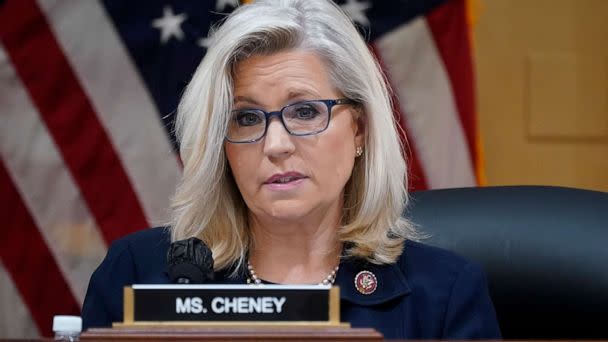 PHOTO: Vice Chair Liz Cheney speaks as the House select committee investigating the Jan. 6 attack on the Capitol holds a hearing at the Capitol, June 28, 2022.  (J. Scott Applewhite/AP)