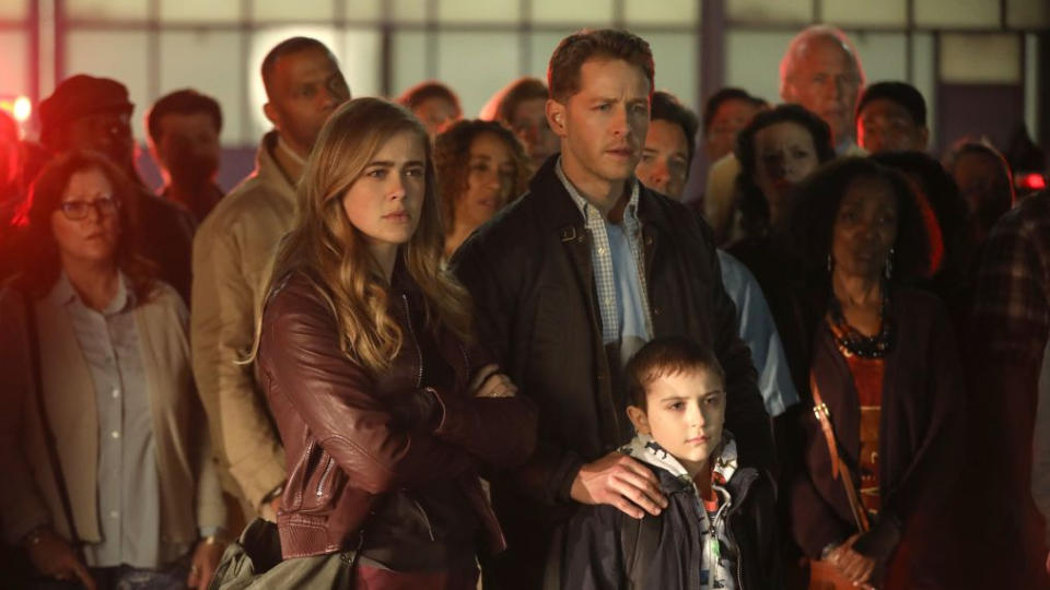 Melissa Roxburgh, Josh Dallas, and Jack Messina in<i> Manifest</i>. (Photo: NBC)