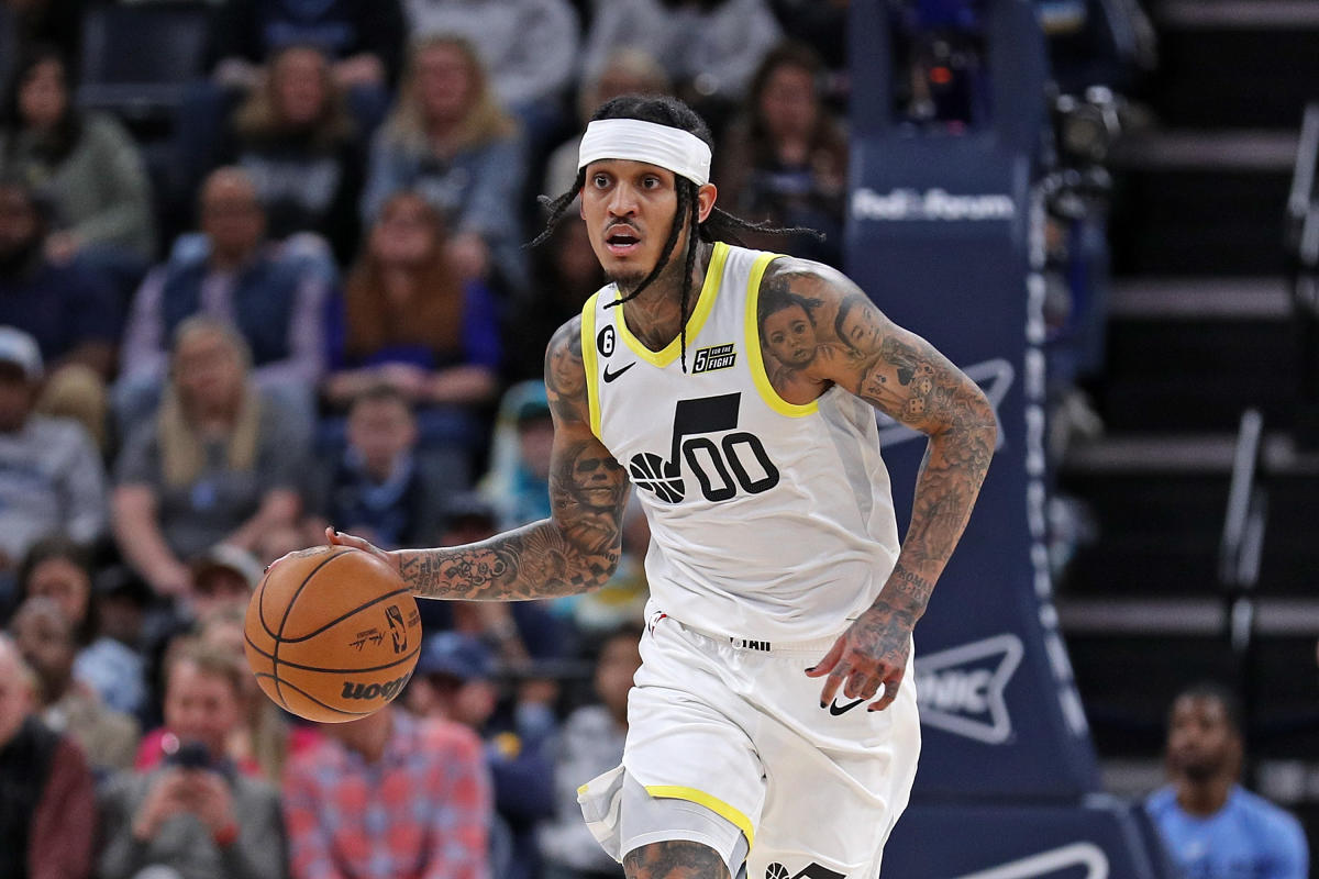 Talen Horton-Tucker of the Utah Jazz dribbles the ball during the News  Photo - Getty Images