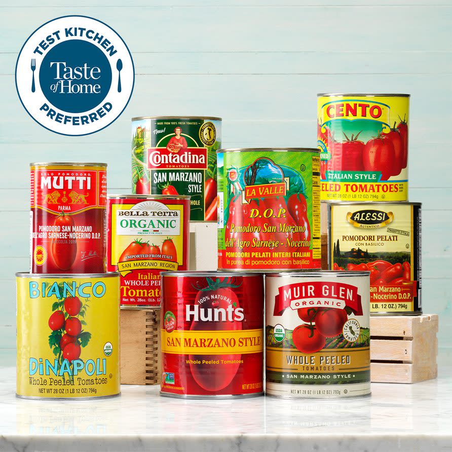 <a href="https://www.tasteofhome.com/article/best-san-marzano-tomatoes/" rel="nofollow noopener" target="_blank" data-ylk="slk:San Marzano Tomatoes;elm:context_link;itc:0;sec:content-canvas" class="link rapid-noclick-resp">San Marzano Tomatoes</a>