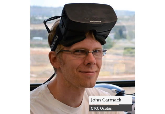 John Carmack wearing an Oculus Rift prototype