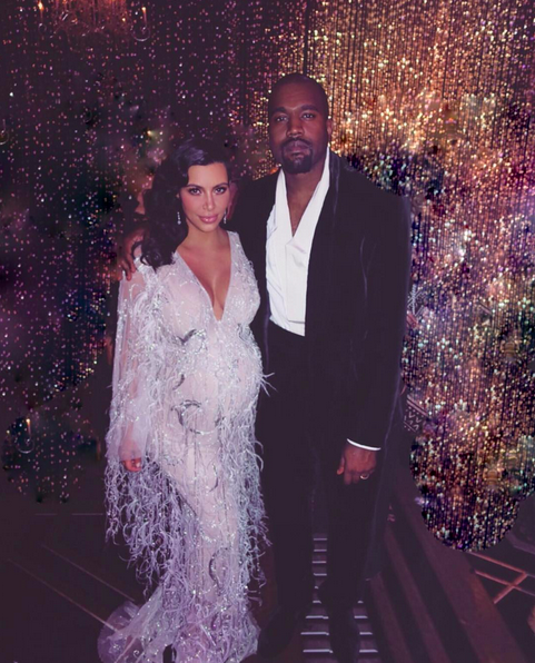 Kim Kardashian and Kanye West at Kris Jenner’s 60th birthday party