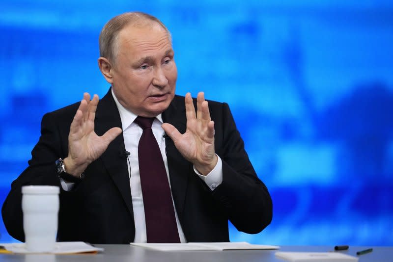 Russian President Vladimir Putin is expected to win a third consecutive term in the elections that got underway late Thursday in the country's Far East, meaning he will have been in power, either as prime minister or president for 30 years when his term is up in 2030. File photo by Alexander Zemlianichenko/EPA-EFE