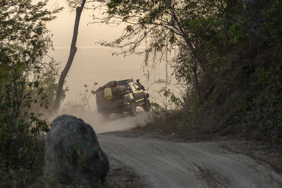 A car in the Sierra Nevada mountain range