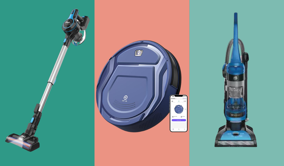 stick vacuum, robot vacuum, upright vacuum