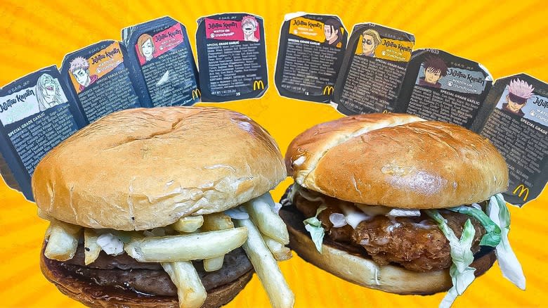 Dipping sauces burger composite image