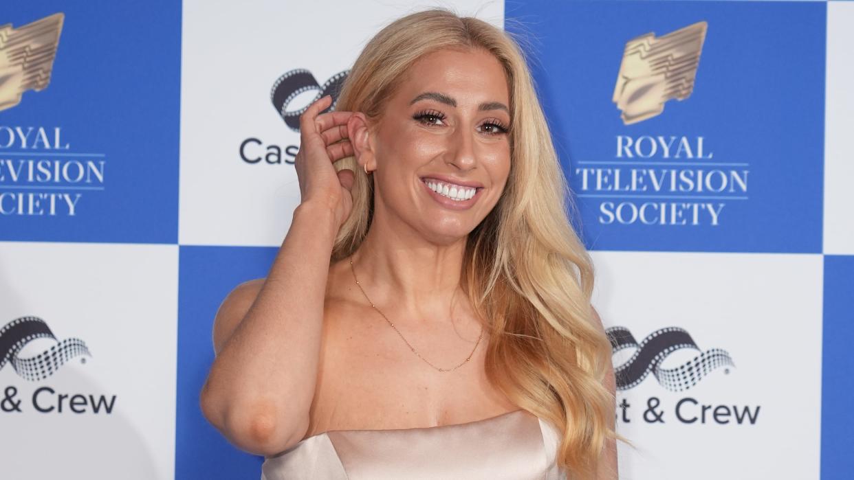 Stacey Solomon arrives for the Royal Television Society Programme Awards at the Grosvenor House Hotel, London. Picture date: Tuesday March 26, 2024. (Photo by Ian West/PA Images via Getty Images)