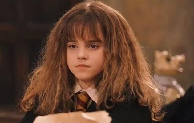 Separated at birth: 100 layers of hair extensions and Hermione Granger's frizz. Photo: Youtube